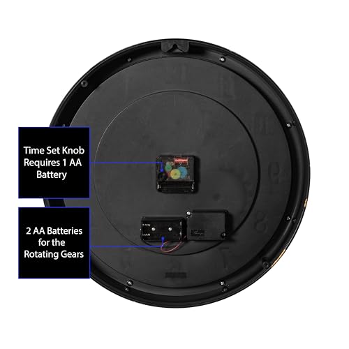 16 Industrial Exposed Rotating Gear Clock