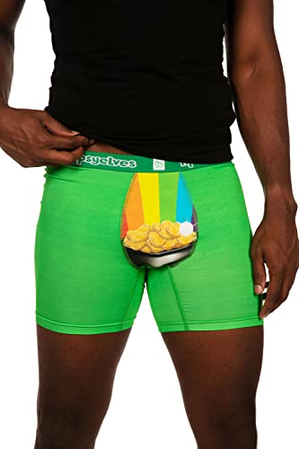 Tipsy Elves Green Pot Of Gold Boxer Briefs For Men Size Medium thumb #1