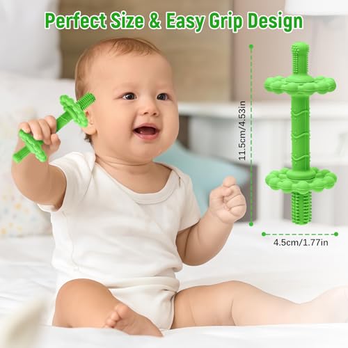 Image of 4 Pack Baby Teething Toys - Anti-Choking Design | Easy to Clean Toddlers Silicone teether Tubes- Teething Relief for Babies 0-3-6-12 Months