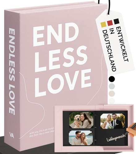 Velara Libro fotografico da personalizzare con 120 angoli per foto e 60 pagine nere, album per foto con lino, libro dei ricordi, album fotografici, libro degli ospiti, libro degli ospiti, libro per il