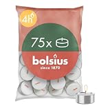 Bolsius D-light Teelichter - 75 Stück - im Beutel - Länge Brenndauer 4 Stunden - Dekorative Haushaltkerzen - Weiß - Enthält Natürliches Pflanzenwachs - Ohne Palmöl