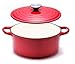 Wstępnie sezonowany kociołek holenderski emaliowany żeliwny czerwony, 4 litry
