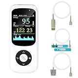 Rechargeable Handheld Pulse Oximeter Overnight Continuous Monitoring Health SpO2 level alarm with Respiration for Aviation and Athletic Wellness Tracking