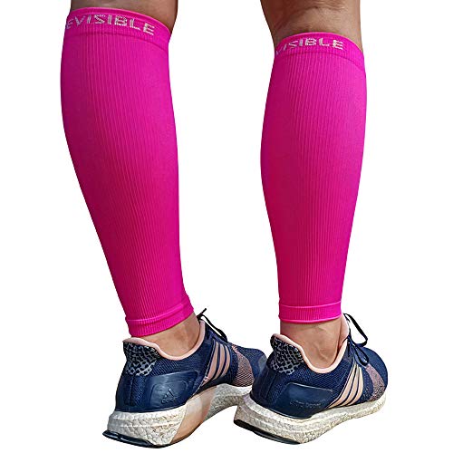 BeVisible Sports Calf Compression Sleeve - Leg Compression Socks For Men and Women | Calf Sleeves for Shin Splints Running Cycling Travel Nursing Maternity Varicose Veins Calf Pain Relief & Recovery