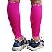 BeVisible Sports Leg Compression Sleeve Footless Calf Compression Socks for Men & Women for Shin Splints, Running, Cycling, Travel, Circulation & Everyday Support - 1 Pair (Neon Pink, XL-XXL)