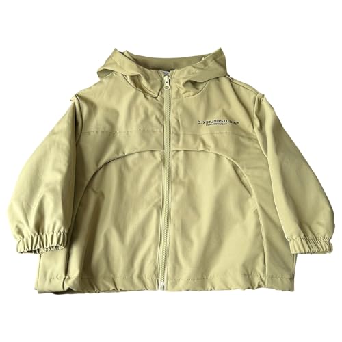 Kids Boys Windproof Hooded Jackets Zipper Long Sleeve Wateproof Athletic Casual Coats Fall Comfy Warmth Windbreaker