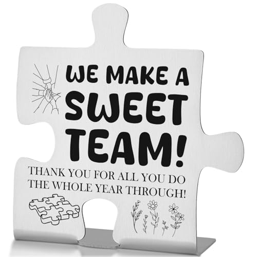 Sweet Team Appreciation Gift for Coworkers Employees Colleagues, Thank You Motivational Desk Sign for Office, Work Anniversary, Team Celebration, Farewell, Holiday Gift EDD84
