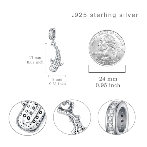 Whale Shark Charm 925 Sterling Silver Shark Gifts Ocean Animal Jewelry Gifts for Women4