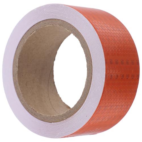 MUELODSIC Cinta Reflectante Naranja para Exteriores 5 Cm X 5 M, Autoadhesiva de Pvc, Calcomanías de Advertencia Nocturna para Señalización y Seguridad en Escaleras y Superficies