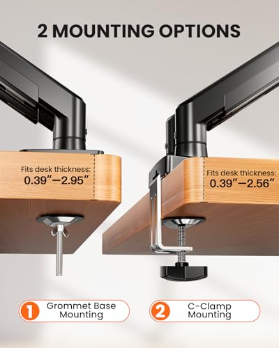 ErGear Dual Monitor Arm, Full Adjustable Monitor Mount for 13–32″ Screens, Fast Install Computer Monitor Stand with Tool-Free VESA Mount, Max Load 19.8 lbs, Max VESA 100x100mm - Image 4