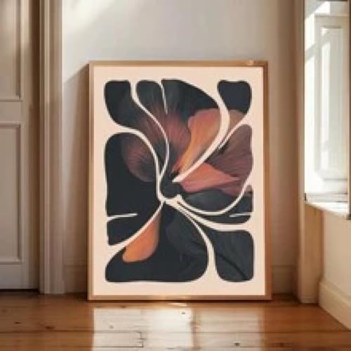 Art botanique impression florale sur toile 50x70cm avec cadre interne lot de 2