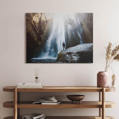 Image sur Toile peinte cascade de Gljufrabui Wallfluent 80x60cm