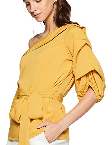 Image of plusS Women's Regular fit Top (LTP3127-CAMEL-L Camel L)