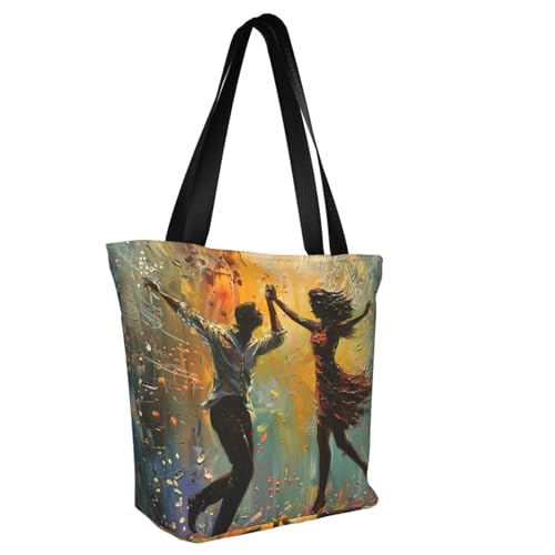 Dance With Music Print Comfortable Shoulder Bag Summer HandbagTravel Beach Work Daily Use Versatile Carry2