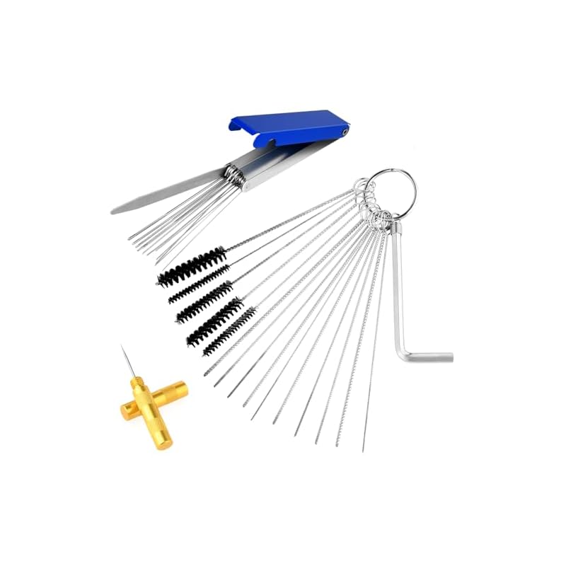Divina-Vitae-Carb-Cleaning-Kit-Carburetors-Carbon-Dirt-Jet-Remove-Cleaner-Stainless-Steel-13-Cleaning-Wires-Set-5-Nylon-Brushes-10-Cleaning-Needles-1-Throttle-Wrench-1-Sharp-Pick 41bk k6vy9l. sl500 . ss800