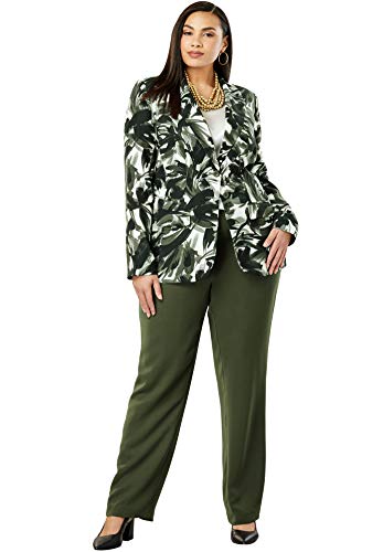 Jessica London Women\'s Plus Size Single Breasted Pant Suit - 16 W, Navy