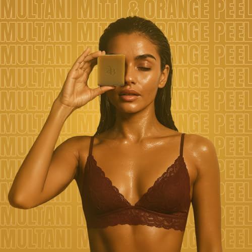 Image of Multani Mitti & Orange Peel Ayurvedic Soap Pack of 3 X 125g | Deep Cleansing & Tan Removal | Natural Herbal Bathing Bar | Handmade Soap 125g X3