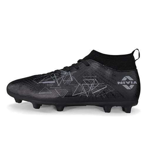 Nivia Carbonite 7.0 pro Football Studs for Men, PVC Synthetic Leather Upper, High Shear Strength TPU Sole, Knitted Collar Rib