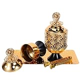 ARTSEWPLY Dekor aus dem Nahen Osten Weihrauchhalter Aromatherapie Dekoration Aromatherapie-Räucherstäbchenhalter Weihrauchbrenner Golden