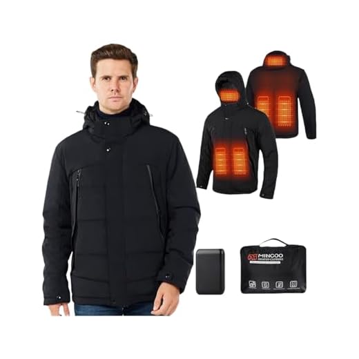 Chaqueta Calefactable Adecuado Para Hombres y Mujeres,Chaqueta Calefactable con Capucha Impermeables para Trabajo al Aire Libre Esquí Montar Motocicleta (M, Negro)