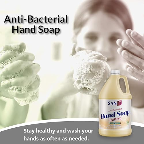 Image of Sanit Antibacterial Foaming Hand Soap Refill - Advanced Formula with Aloe Vera and Moisturizers - All-Natural Moisturizing Hand Wash - Made in USA, Hawaii Tropical, 1 Gallon