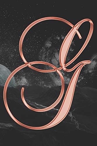 G Journal: A Monogram G Initial Capital Letter Notebook For Writing And Notes: Great Personalized Gift For All First, Middle, Or Last Names (Rose Gold Moon Galaxy Print)