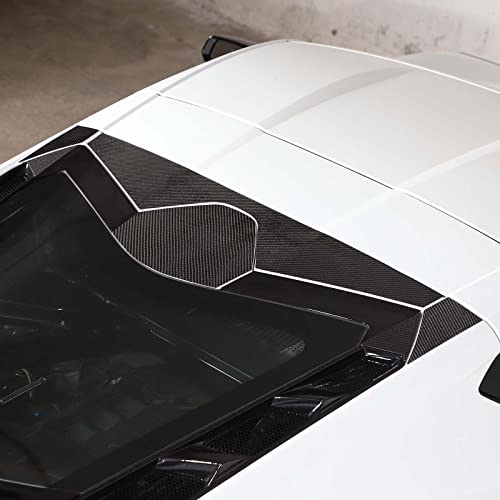 Rear Windshield Louvers Sticker Trim Compatible With Corvette C8 Stingray 2020-2023 Soft Carbon Fiber 6Pcs Rear Side Window Louvers Molding Sticker Trim Accessories #TOP3
