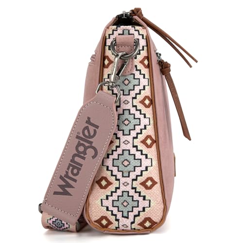 Image of Wrangler Aztec Crossbody Purse Medium Shoulder Bags for Women Western Handbag with Guitar Strap