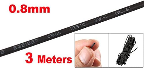 Sourcingmap 3 Meters 0.8mm Diameter Heat Shrinkable Tube Shrink Tubing Black - Image 3