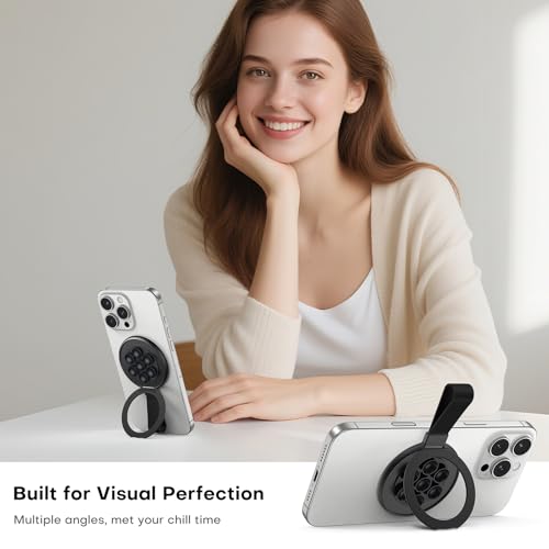 Ventouse Telephone Portable Magnétique Noire pour Fixation sur Support Lisse