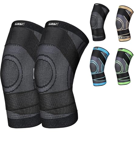 Knee Sleeve, knee Support for women and men with Removable Adjustable Straps, Premium Knee Compression Sleeve and Knee Brace for Arthritis Pain, Running, Cross Training