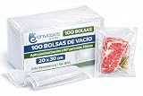 Envases y Más Bolsa De Vacío Gofrada Para Alimentos Compatible Con Máquinas De Envasado Domésticas Sellado Hermético Alta Resistencia Apto Sous Vide Y Conservación Prolongada (200/300 mm 100 Bolsas)