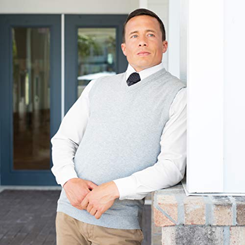 Cc Cotton Blend Slim Fit V Neck Sweater Vest For Men | Lightweight Breathable Vests For Men | Wash Friendly V Neck Mens Vests… Charcoal Grey #TOP3