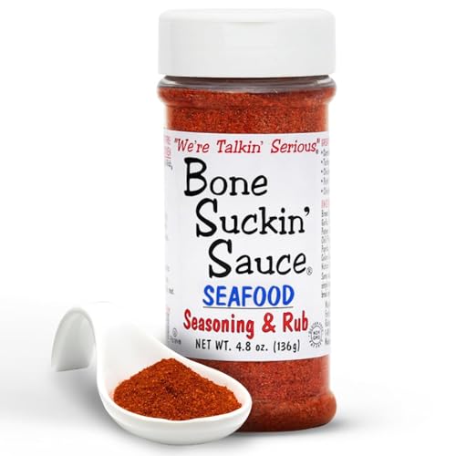 Bone Suckin' Seafood Seasoning & Rub, 4.8 Oz - For Frying, Grilling & Baking, Gluten-Free, Non-GMO,...