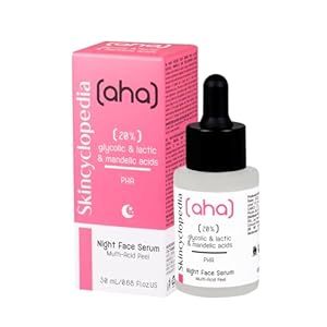 Skincyclopedia AHA PHA Peeling Serum, gezichtsserum met 20% glycol-, lact-, amandel- en polyhydroxyzuren, chemische gezichtspeeling, zeer effectieve gezichtsverzorging, 30 ml
