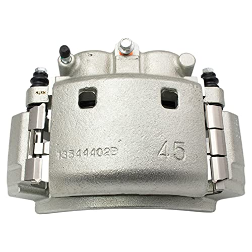 Image of TRQ Rear Performance Brake Pad, Caliper, & Rotor Kit Semi-Metallic Vented Premium G-Coated Compatible with 2006-2008 Dodge Ram 1500 2003-2008 Ram 2500, 3500