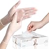 Disposable Clear Gloves, Latex Free Vinyl Gloves Disposable 4 Mil for Food Prep, Household Cleaning, Hair Dye, 100 Counts (Medium)