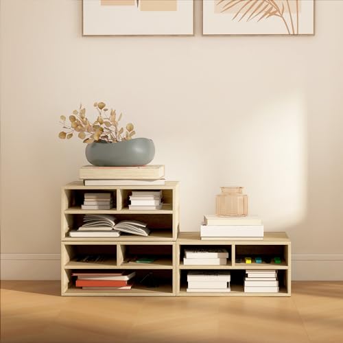 HOMCOM Support Imprimante 3 Compartiments 47x40x22,5 cm Effet Bois Naturel – vue 5