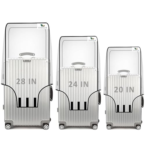 Image of Waterproof Trolley Bag Cover Set of 3 /Zippered Clear PVC Transparent Suitcase Cover /Luggage Cover /Traveling Bags Cover /Trolly Bag Cover /Travel Cabin Bag Cover /Suit case Covers