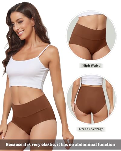 LEVAO Women's High Waist Seamless Underwear Full Coverage Brief No Show Panties Sexy Comfortable Pantie Multi Pack S-XXL2