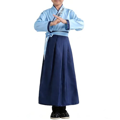 Genérico Disfraz China Niña y Niño Hanfu Traje de China Disfraz Traje Tradicional Chino Antiguo para Estudiantes Uniforme de Rendimiento 2 18 Años
