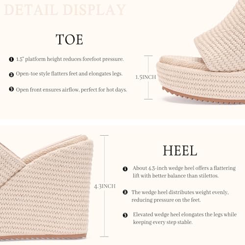 Image of VICKI.VICKI Women's Platform Sandals Wedge Ankle Strap Open Toe Sandals