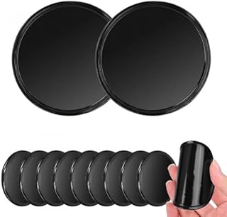 Dokpav 12PCS Round Car Dashboard Anti-Slip Mats, Black Anti-Slip Auto Gel Pads, Universal Auto Anti-Slip Holder Pad, Reusable and Washable Anti-Slip Mats for Cell Phone, Tablet, GPS, Keys, Sunglasses