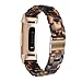 Ayeger Resin Band Compatible with Fitbit Charge 4,Charge 3/3 SE,Women Men Resin Accessory Rose Gold Buckle Band Wristband Strap Blacelet for Fitbit Charge 4,3/3 SE Smart Watch Fitness(Tortoise)