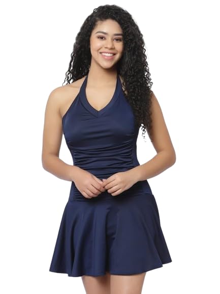 Padded Blue Halter Neck Swimwea for Womens/Girls