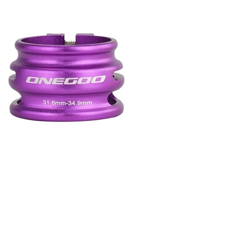 Abrazadera Sillin Abrazadera de tija sillín bicicleta ajustable 31,6 mm y 34,9, doble capa, aleación aluminio, fibra carbono, for tubo, piezas ciclismo(1Pc 34.9 Purple)