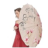♦ 8 ~ 15 tage lieferung Sonnenschirm UV Schutz Sonnenschutz Regenschirm Chinesischer Wind Regenschirm Regenschirm Folding Männlich Weiblich Jiangnan Rauch Regen Serie Modern (Color : Magnolia)