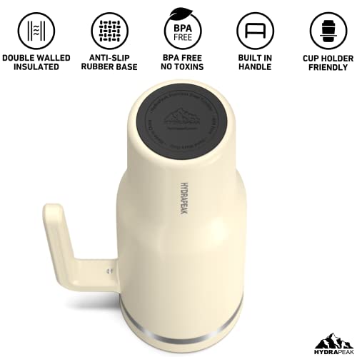 Hydrapeak Voyager 40 Oz Tumbler With Handle And Straw Lid | Stainless Steel Insulated Tumblers | Travel Mug For Hot And Cold Beverages, Thermos Travel Coffee Mug (Modern Cream) #TOP2
