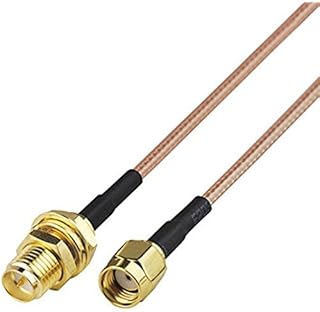 0.5ft 15cm Rf Wire Coaxial Cable Connector RP-SMA Female Bulkhead nut to RP-SMA Male Straight Assembly Pigtail Extension RG316 Ships from USA