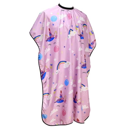 EOYVAIL Capas para peluqueria,Capa de peluquería para niños, capa de peluquería impermeable ajustable, delantal de peluquería para niños y niñas (rosa)